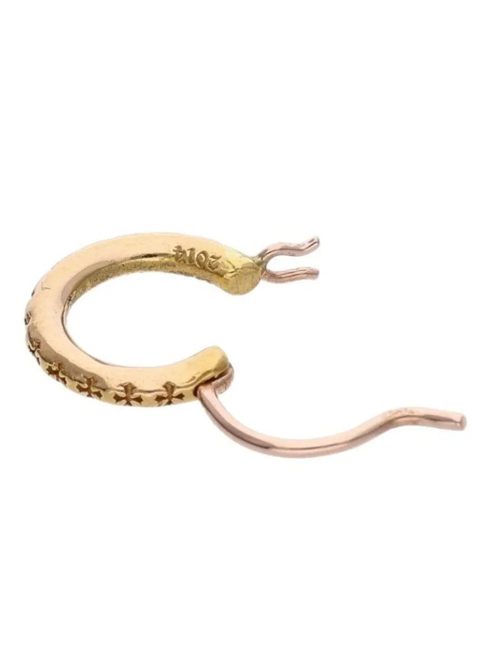Chrome Hearts 22k Hoop Tfl Sml Gold Earrings